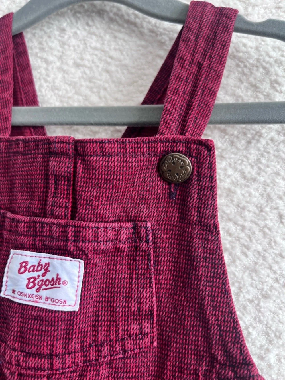 Osh Kosh B’Gosh Vintage Retro‎ Red Cotton Overalls Infant Size 24 Months